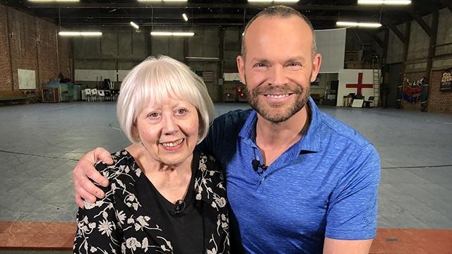 Rob Stewart (right) embraces Marlene von Friederichs-Fitzwater (left) in the building she's transforming into a homeless shelter.