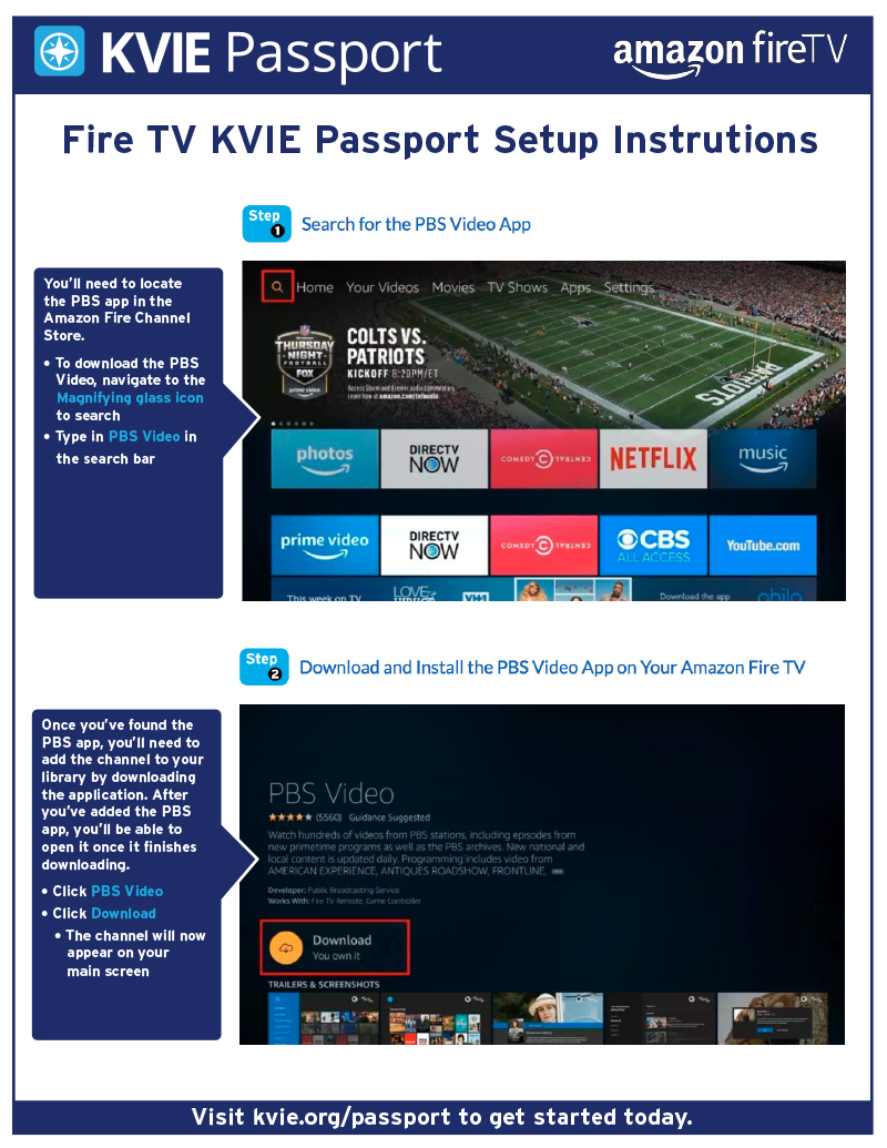 KVIE Passport Setup Guide for Fire TV