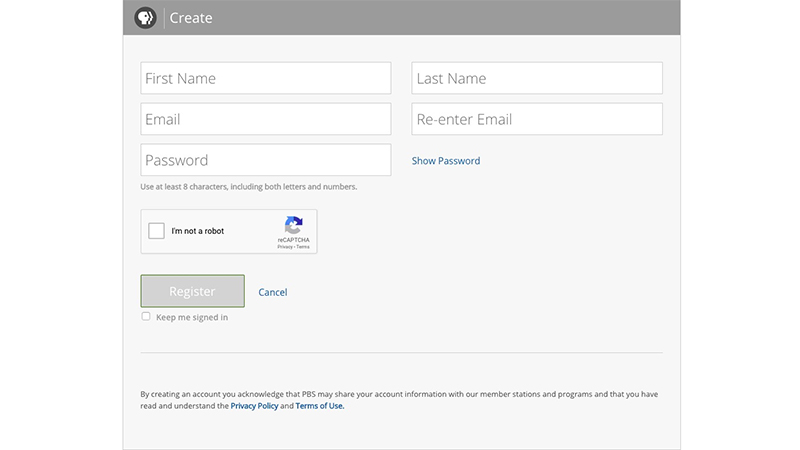 Create a PBS Account