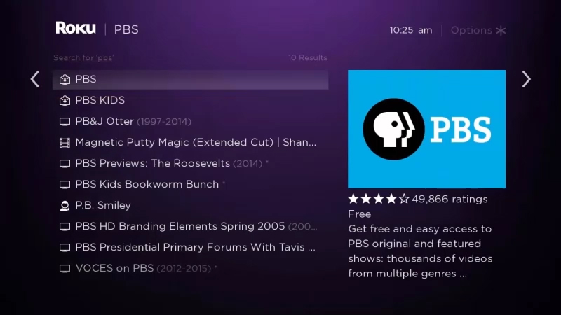 Animated Download PBS App on Roku