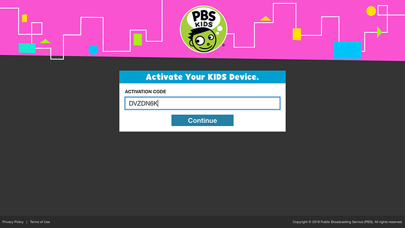 Kids  Com Activate Enter Code From Television Or Phone