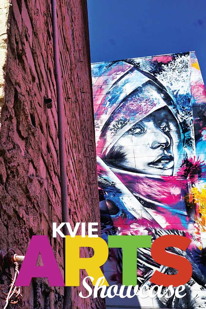 KVIE Arts Showcase title, with mural behind