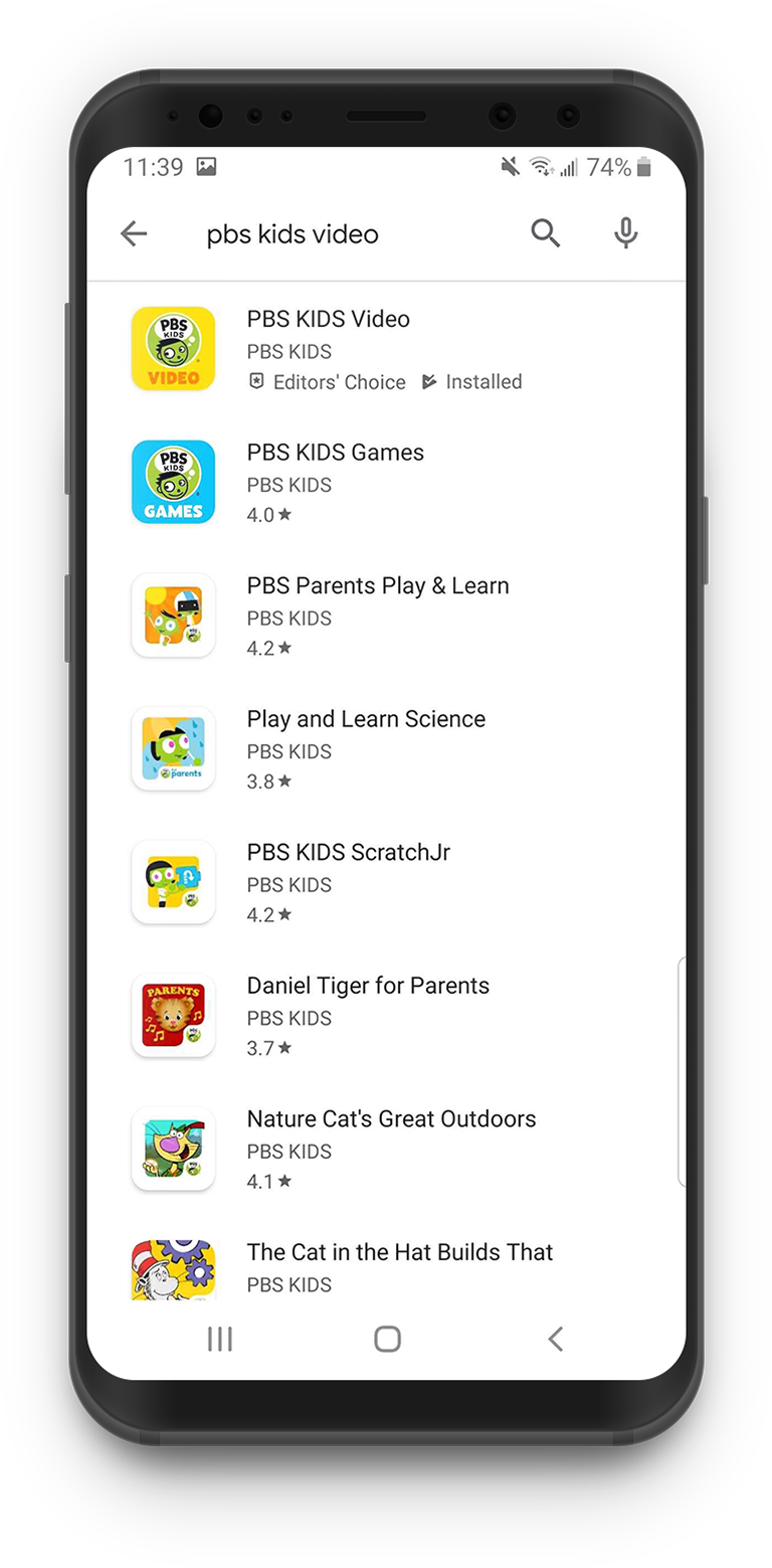 Search PBS Kids App from App Store