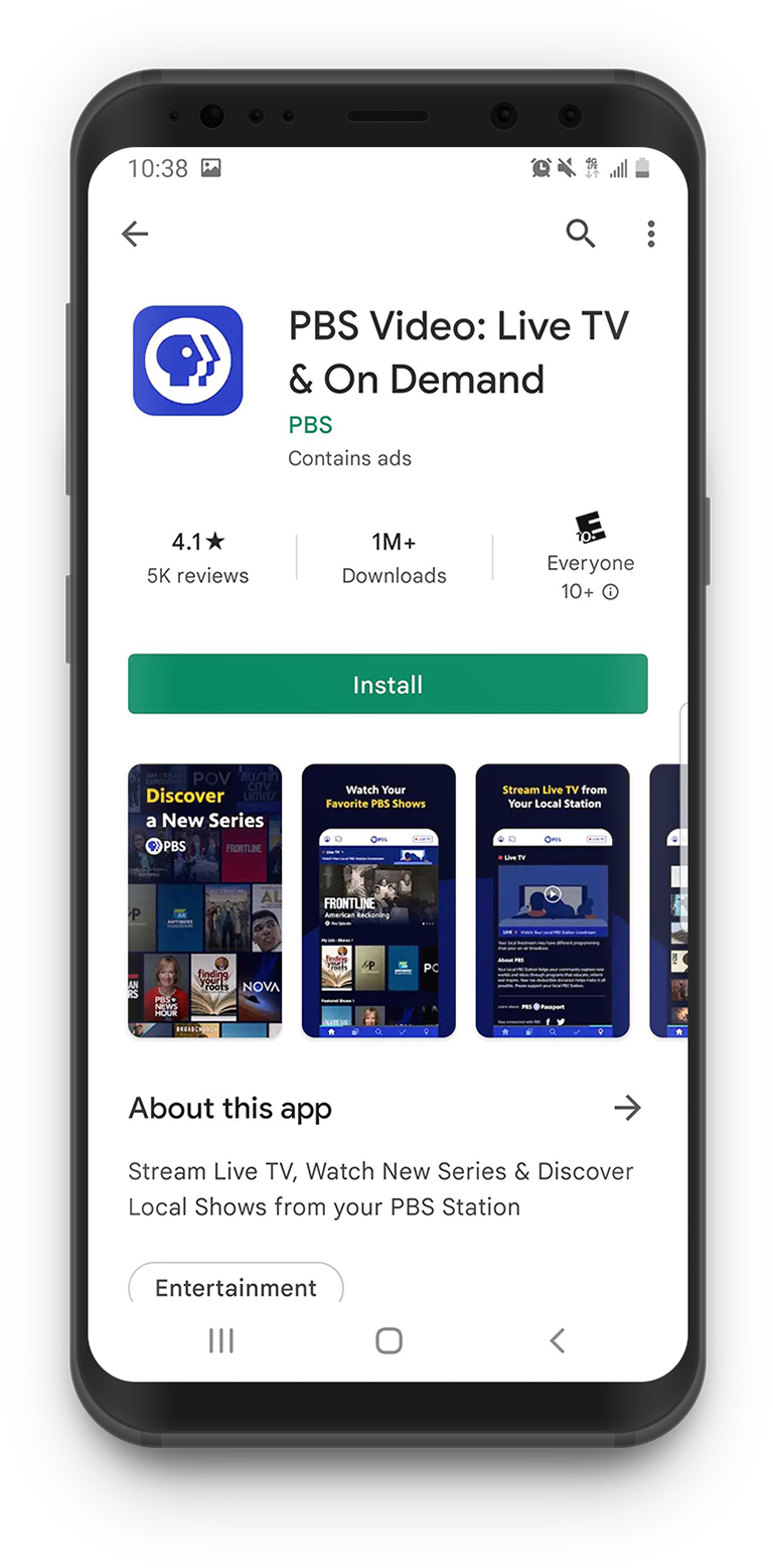 Install PBS App from Google Play