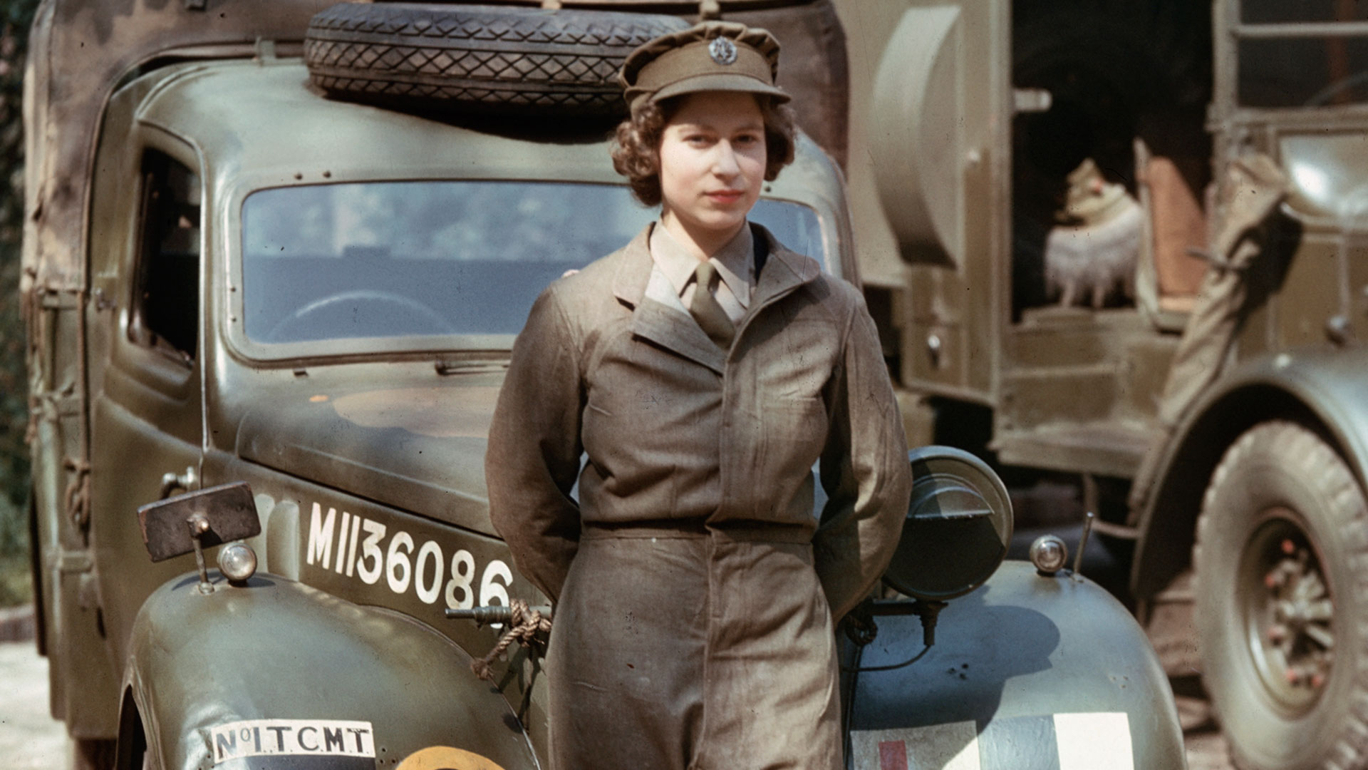 Queen Elizabeth II as a young woman during WWII