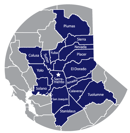 Coverage Map for PBS KVIE on Northern California