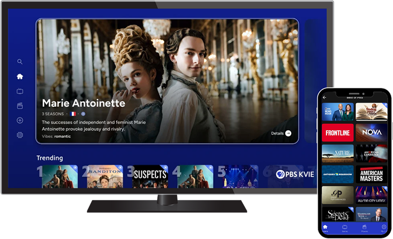 PBS KVIE app on both TV and Phone devices
