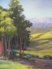 2A - $500  Sierra Foothills in the Spring  Paulette Pesavento  (Oil - 16x20)