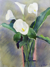 3C - $425  Four Calla Lilies  Patricia Tool McHugh  (Watercolor - 16x20)