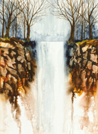 3E - $285  Sierra Waterfall  Mim Meakin  (Watercolor - 16x20)