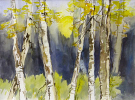 4B - $400  Wail Aspens  Phyllis Belben  (Watercolor - 18x24)