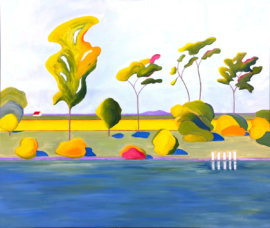 Sac River Trees 2 (Barbara Arnold) Oil, 42" x 49"