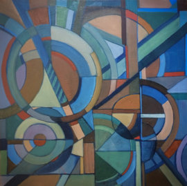 Concentric Circles, Oil on Canvas, 30"x30"