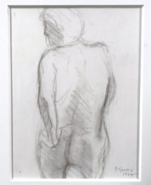 (SOLD) Female Nude, Graphite/Charcoal, 15" x 18"