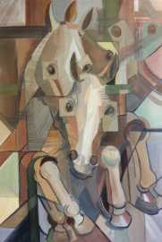 Equestrian Study, Oil on Canvas, 24"x36"