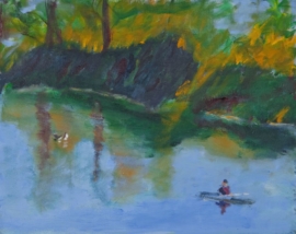 (SOLD) Kayaker with Ducks