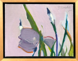 (SOLD) Lavender Iris, France, Oil, 11" x 9"