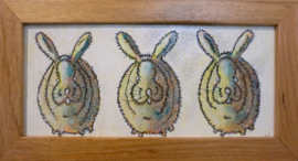 Trio Fluffle I, Acrylic/board, 11x5