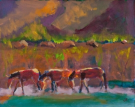Wild Wild Horses - Acrylic, 21 x 17