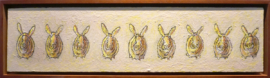 Yellow Fluffle, Acrylic/board, 7x25